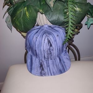 Unisex blue Painted wood look Flat brim hat